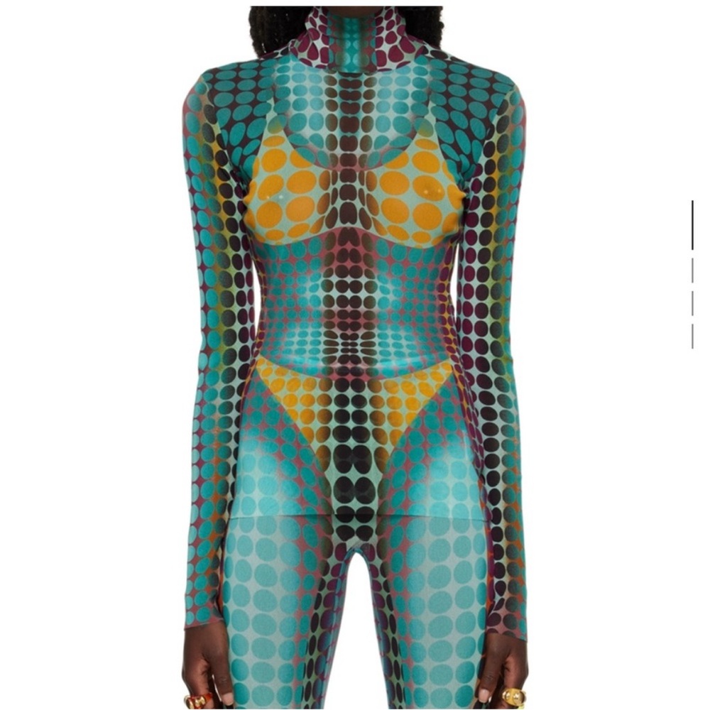 jean paul gaultier Chic Multicolor Patterned turtleneck top